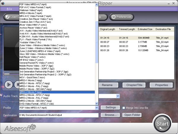 Aiseesoft DVD Ripper - convert and rip DVD to AVI MP4 MPEG for iPhone iPod